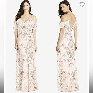 NWT Dessy 6781 Blush Garden floral bridesmaid dress